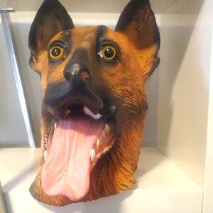 German Shepherd Dog Halloween Mask Party Cosplay Animal Costume Latex Full Head